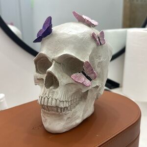 Butterfly skull decor